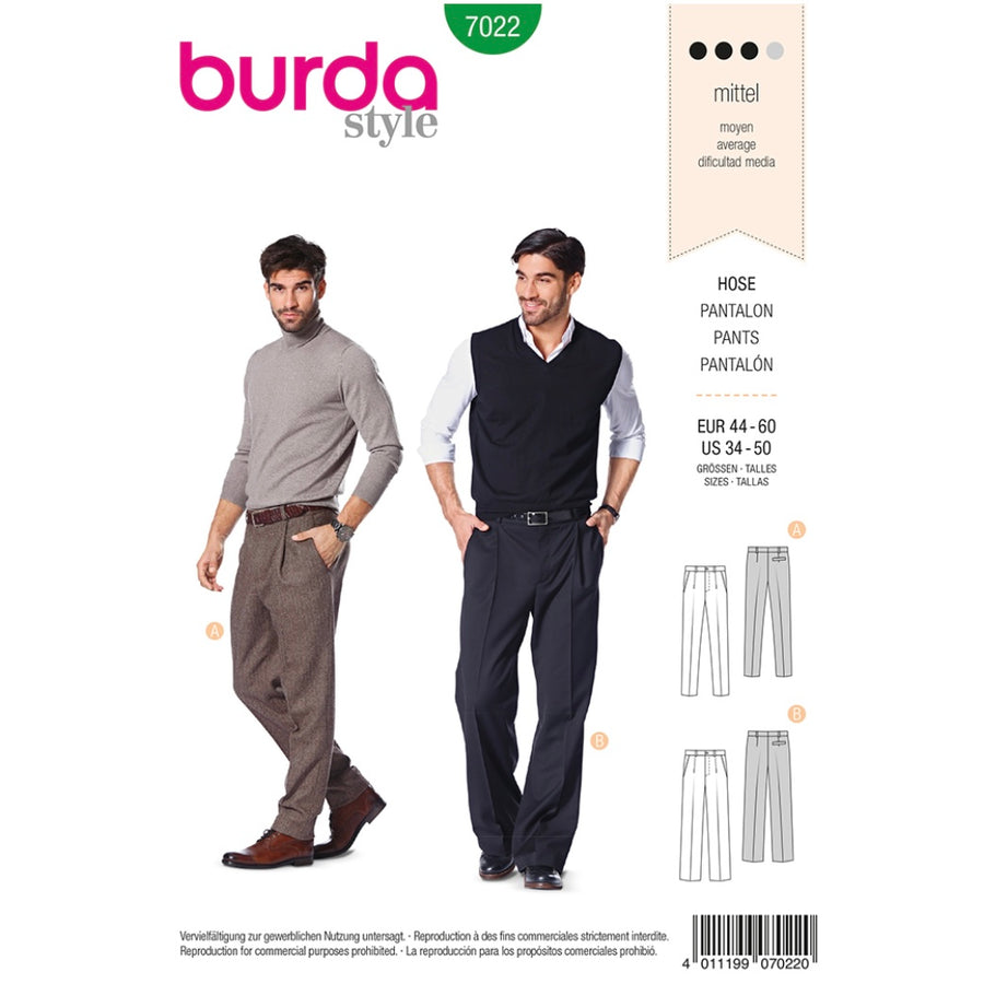 Burda Style 7022 - Pants Sewing Pattern