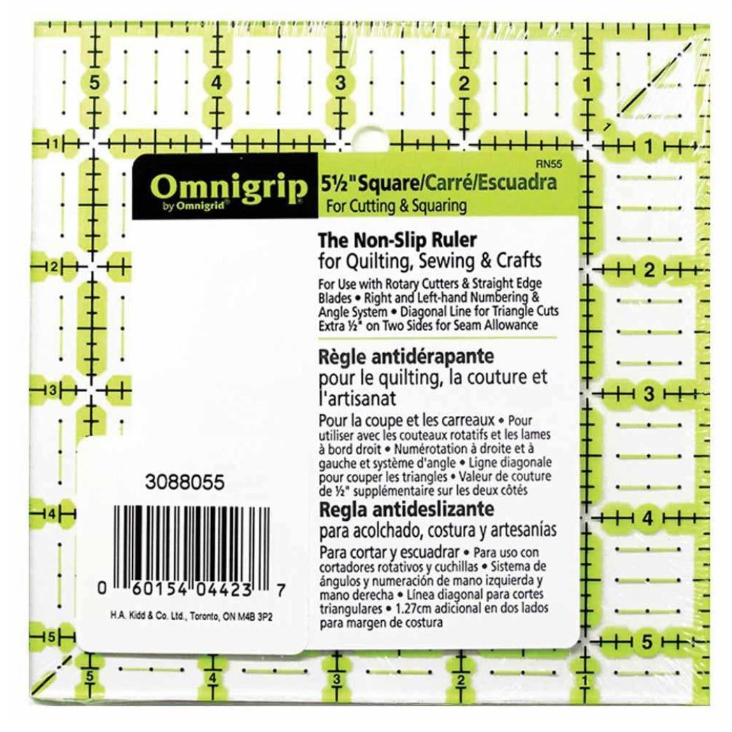 Non Slip Square Ruler - 6 1/2” x 6 1/2”