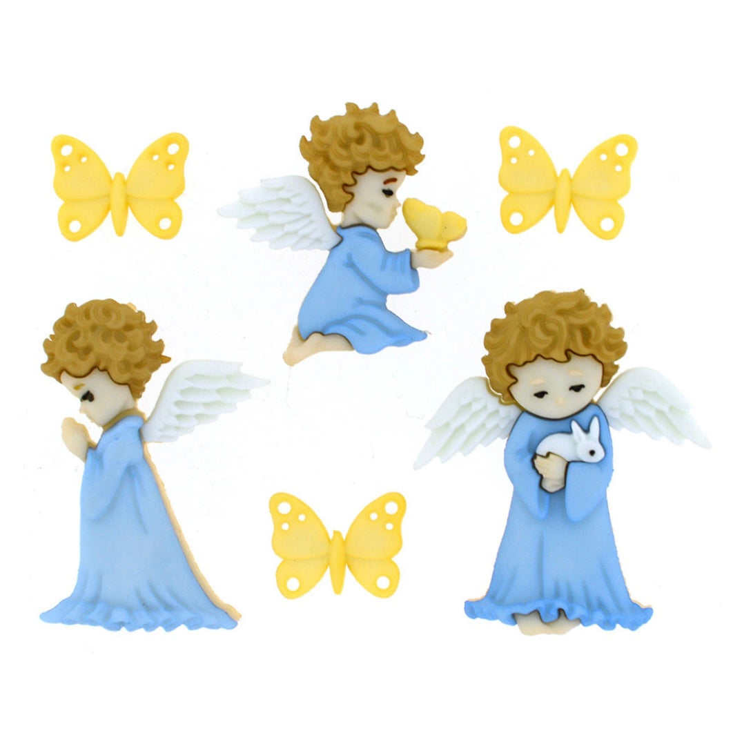 Novelty Buttons - Cherished Angels - 6pcs