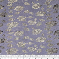 Floral Stretch Polyester Brocade - Navy/Black