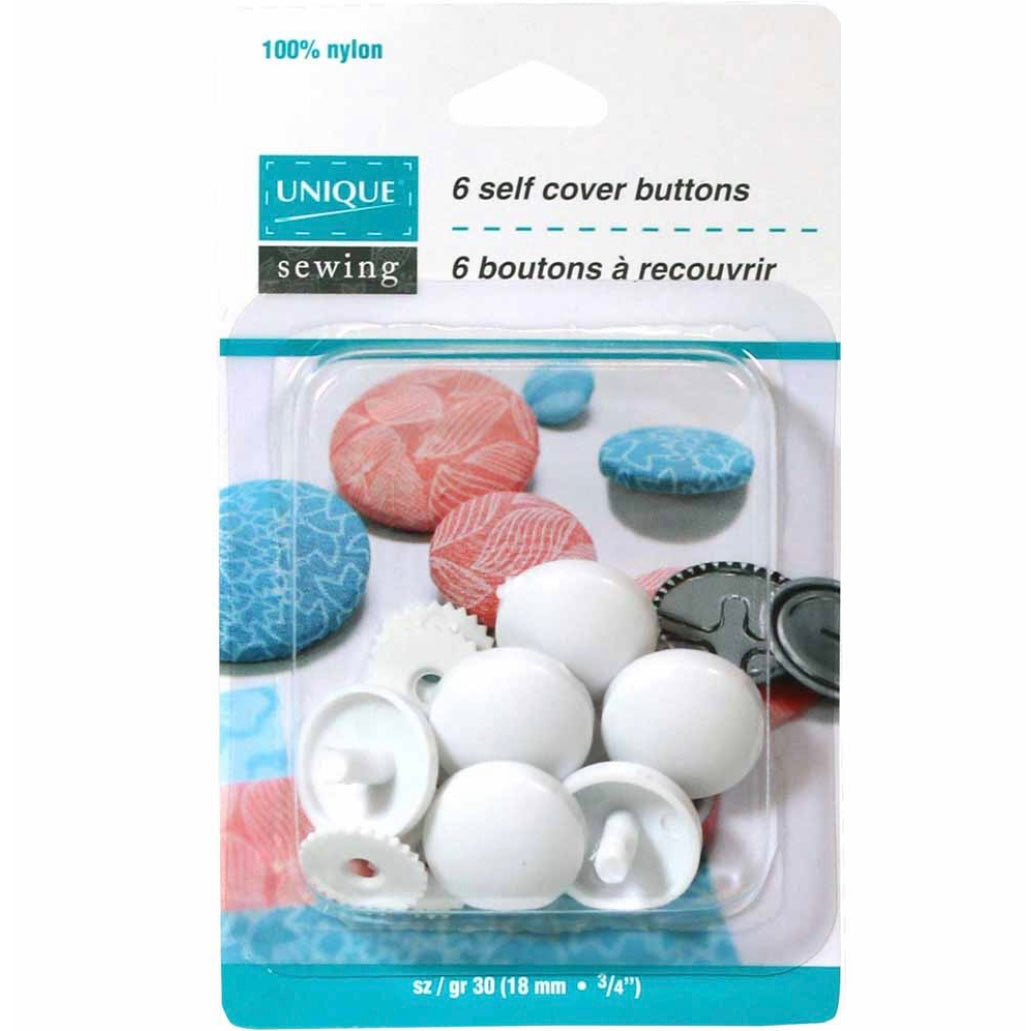 Buttons to Cover - Nylon - Size 30 - 18mm - 6 sets