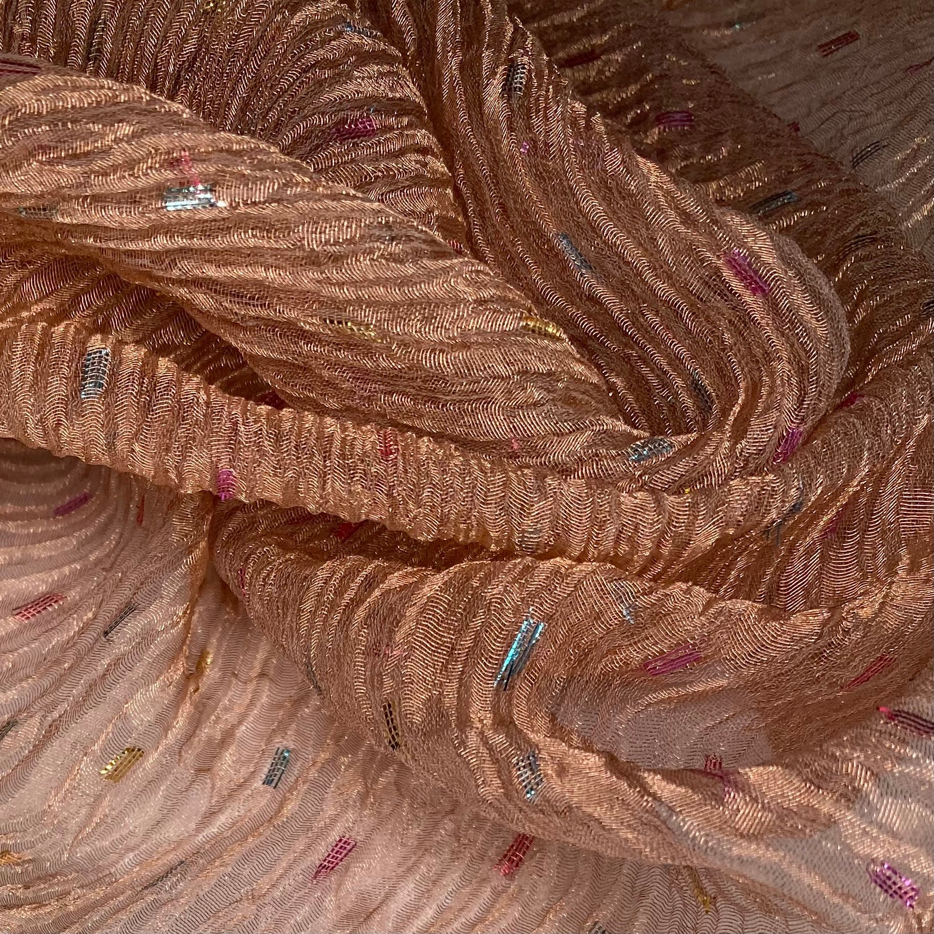 Metallic Silk Organza - Rose Gold