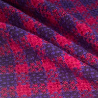 Plaid Coating Wool Blend - Pink/Purple