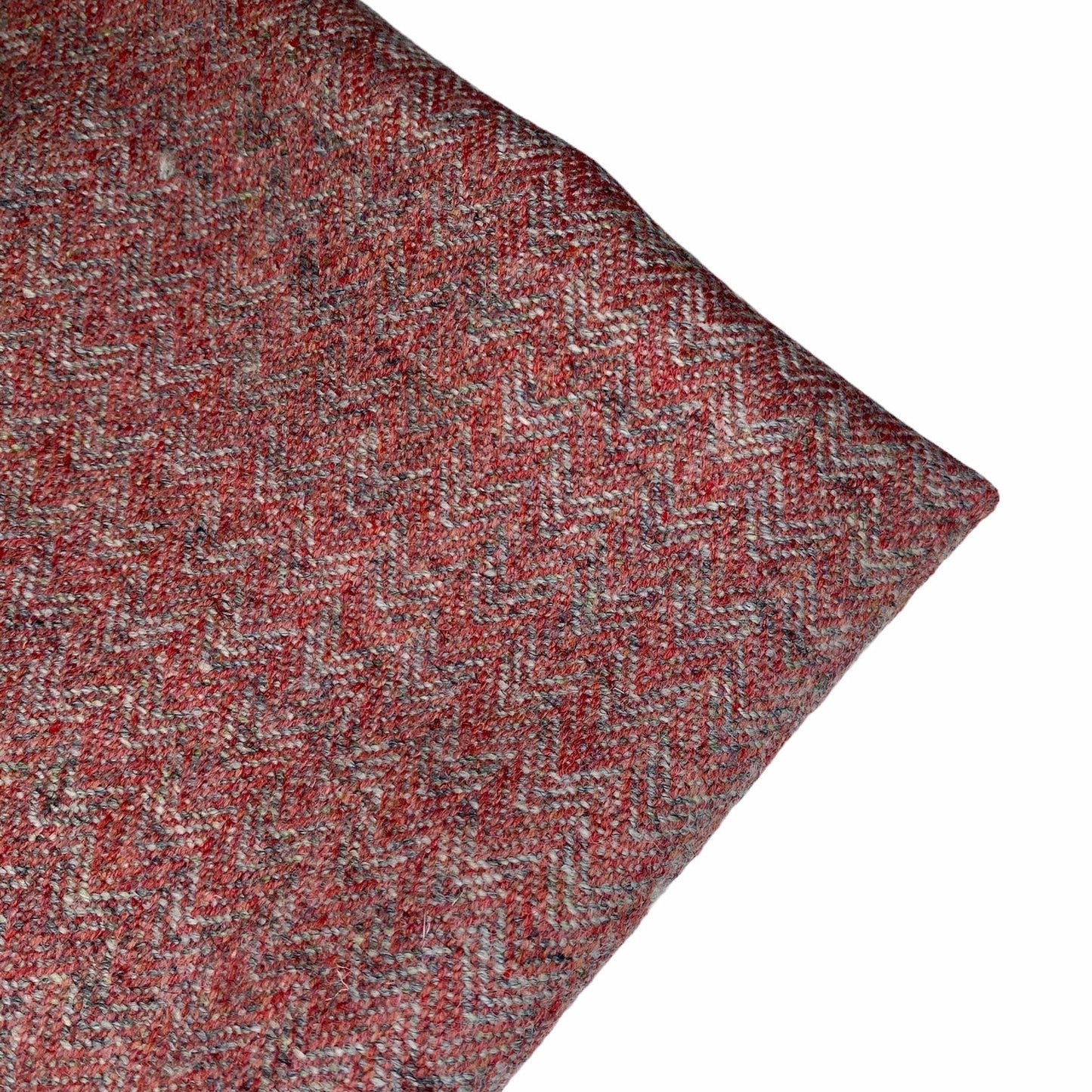 Wool Coating - Herringbone - Red/Grey