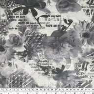 Flowers/Coffee Polyester Chiffon - 60”