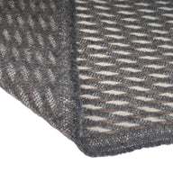 Patterned Wool Coating Diagonal Stripes - Grey/Cream/Brown