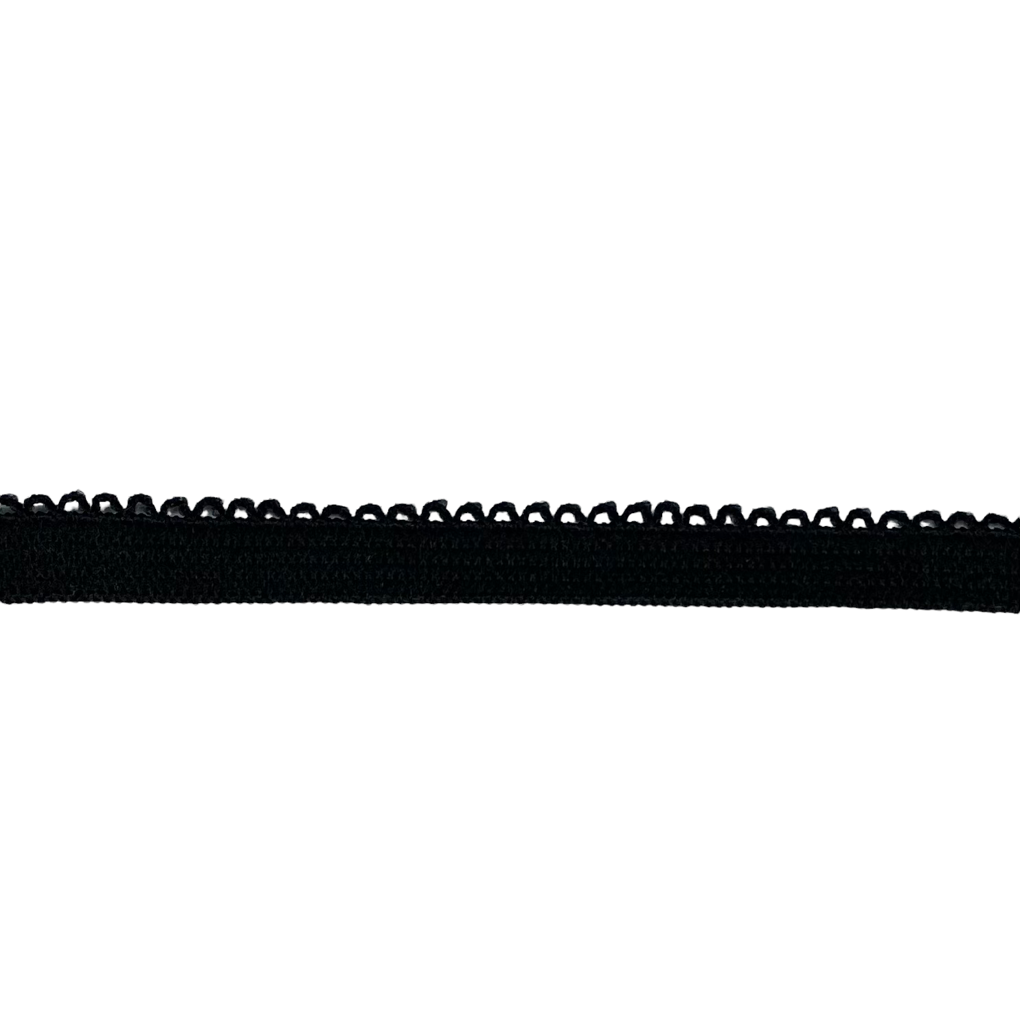 Picot Edge Decorative Elastic - 11mm - By the Yard - Black