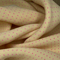 Polka Dot Silk Crepe - 44" - Yellow/Pink