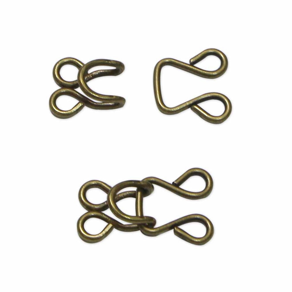 Hooks & Eyes - Antique Gold - 9mm - 2 Sets