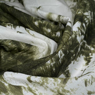 Stretch Printed Silk - White/Green