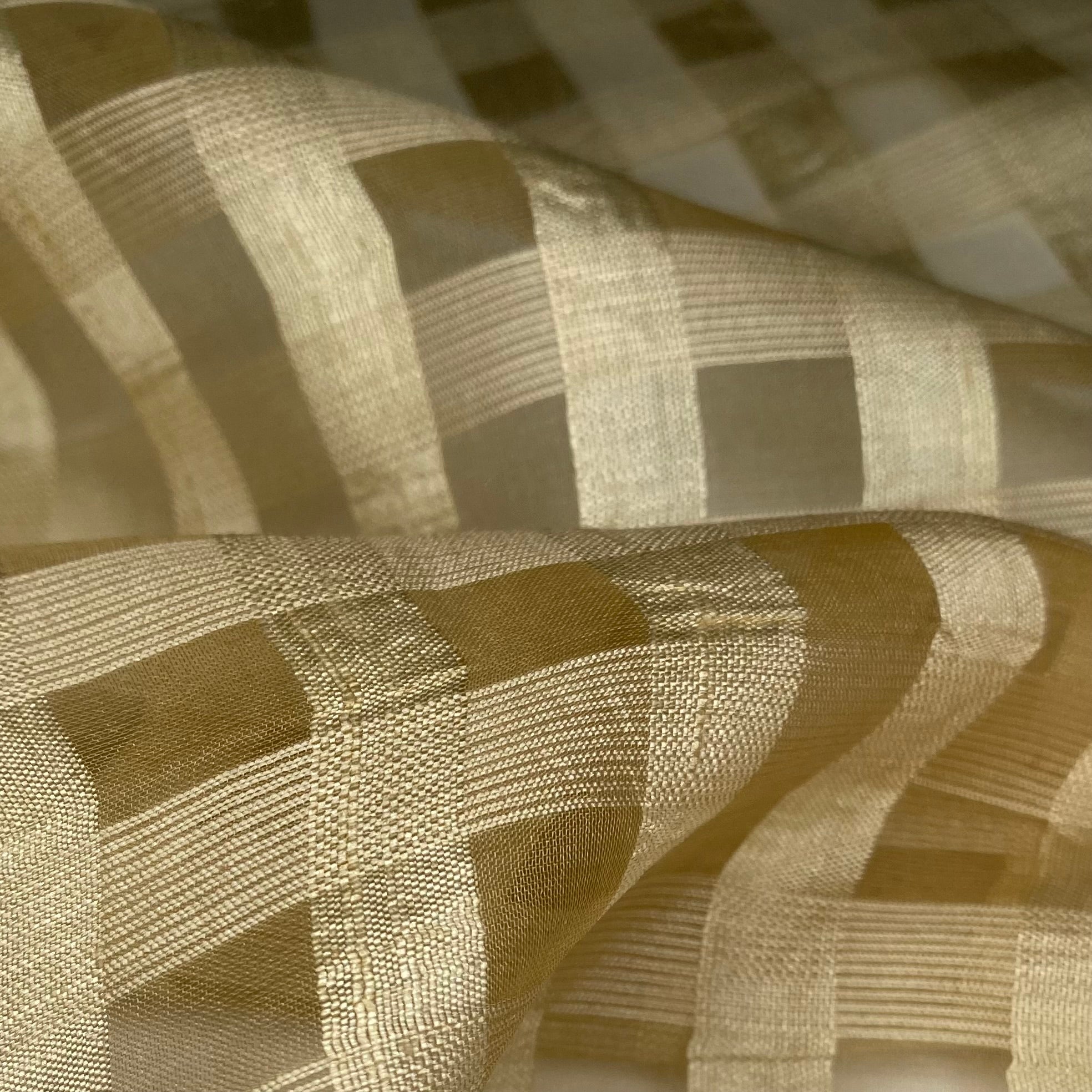 Plaid Silk Organza - 52” - Gold