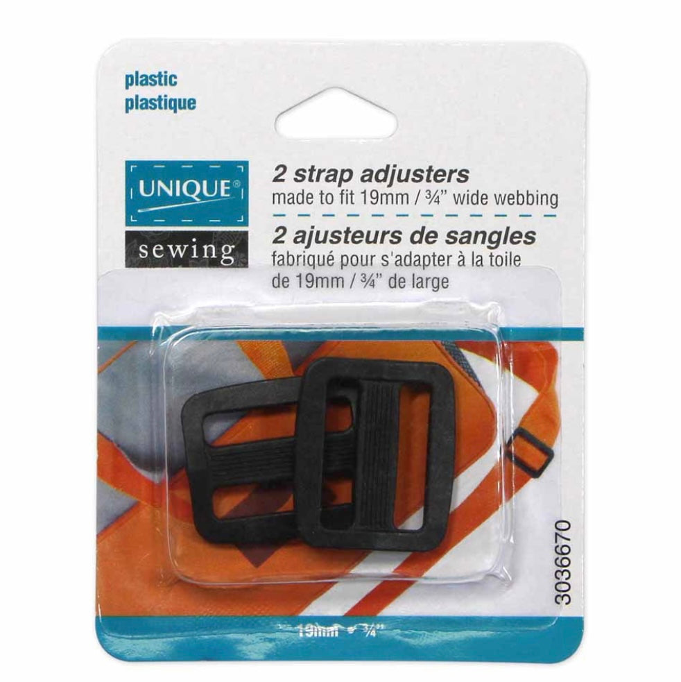 Plastic Strap Adjuster - 19mm (3/4″) - Black - 2 pcs