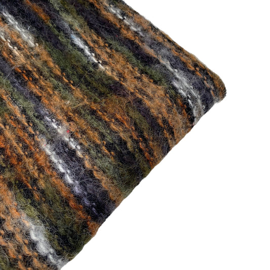 Chenille Mohair Knit - Green/Orange/Blue