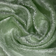 Metallic Dot Stretch Velvet - Mint Green/Silver
