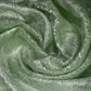 Metallic Dot Stretch Velvet - Mint Green/Silver