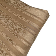 Floral Striped Silk Crinkled Chiffon - Beige