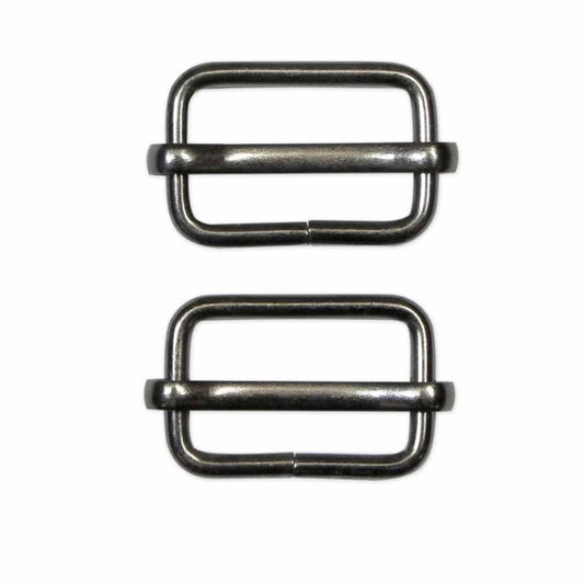 Metal Slide Buckle - 32mm (1 1/4″) - Gunmetal - 2 pcs