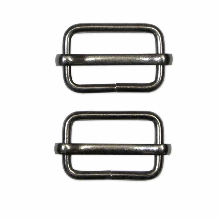 Metal Slide Buckle - 32mm (1 1/4″) - Gunmetal - 2 pcs