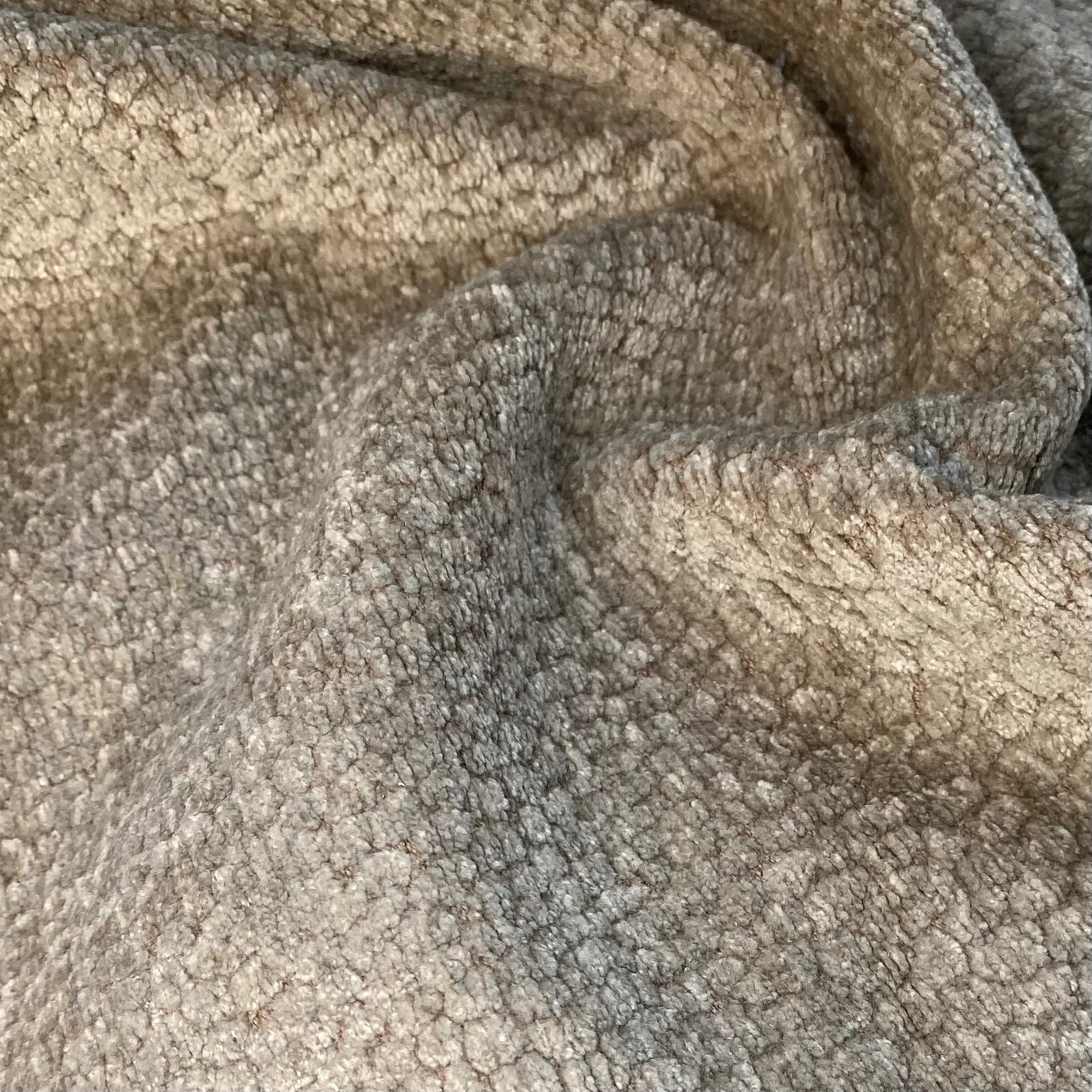 Patterned Velvet Upholstery - Designer Remnant - Beige
