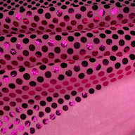 Faux Sequin Large Shiny Confetti Dot Knit - 46” - Hot Pink
