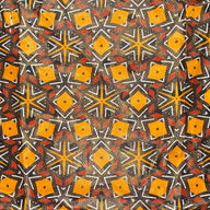 Waxed African Printed Cotton - Metallic Gold/Black