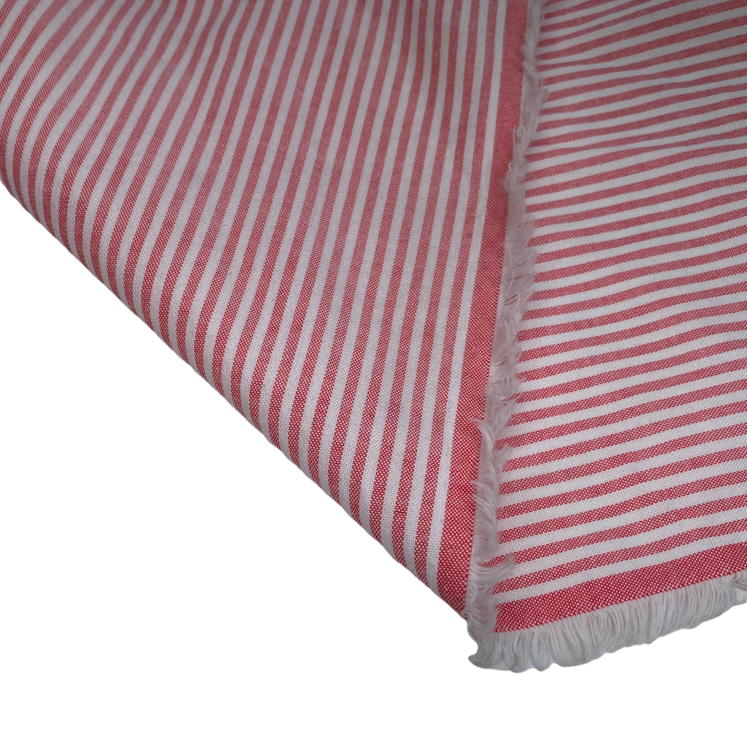 Yarn Dyed - Striped Cotton - Pink/White
