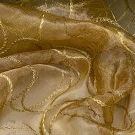 Embroidered Silk Organza - Yellow Gold