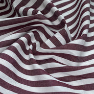 Yarn Dyed - Striped Cotton - White/Burgundy