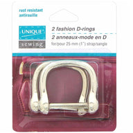 Fashion Metal D-Rings - 25mm (1″) - Silver - 2 pcs.