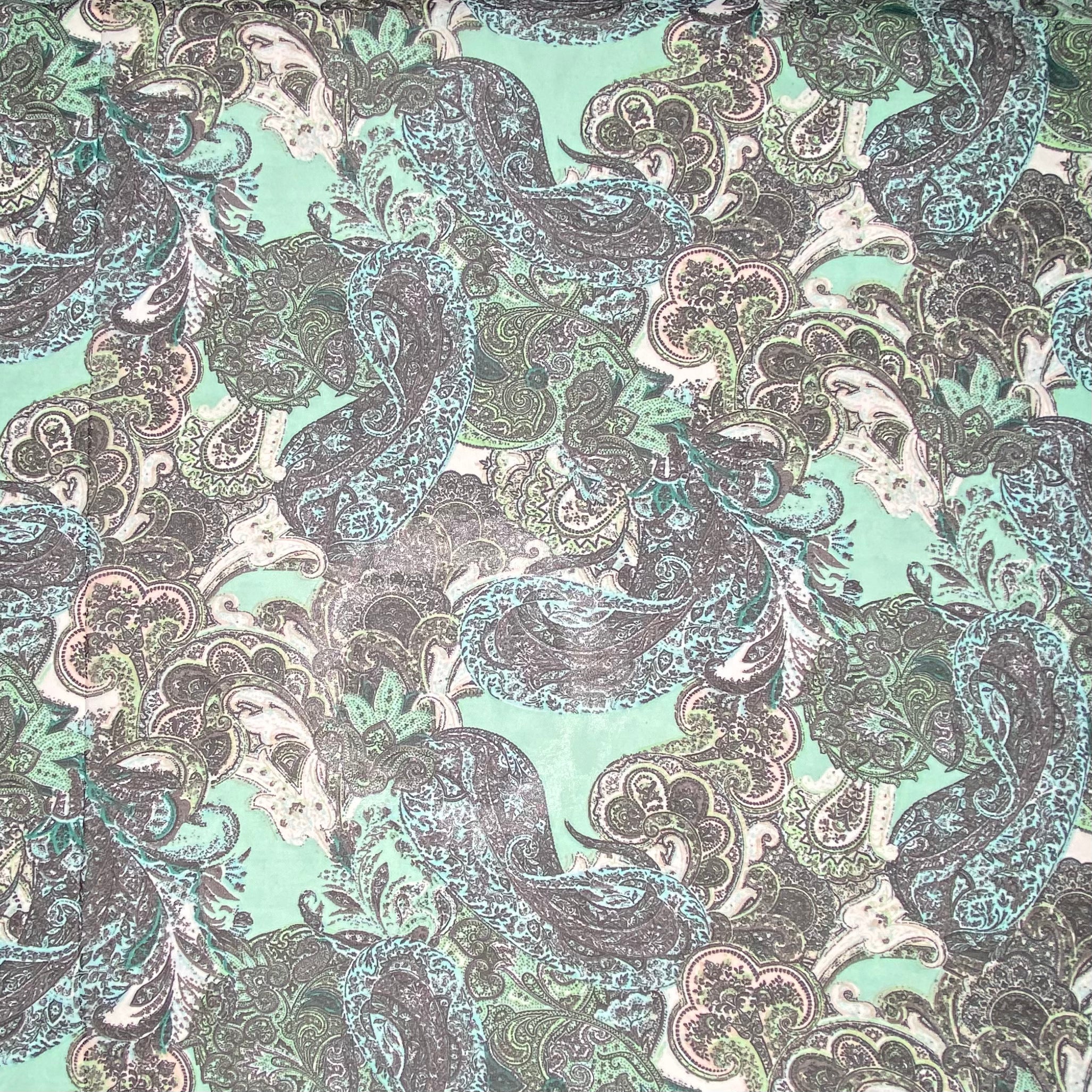 Paisley Polyester Chiffon - 58” - Mint