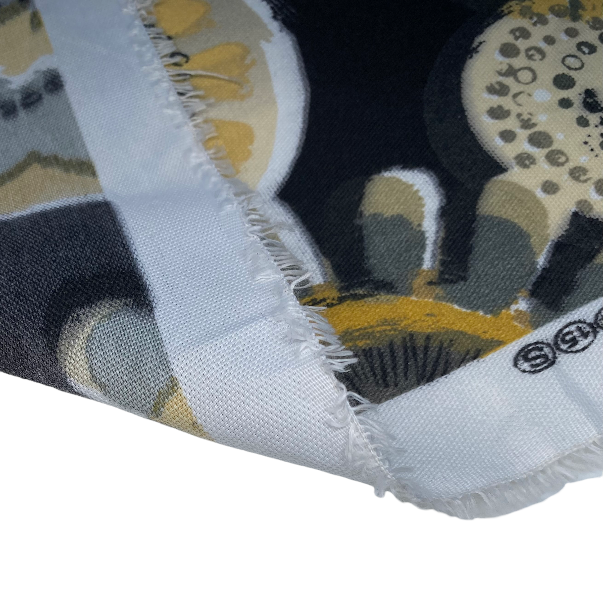 Floral Printed Indoor/Outdoor Upholstery - Black/Yellow