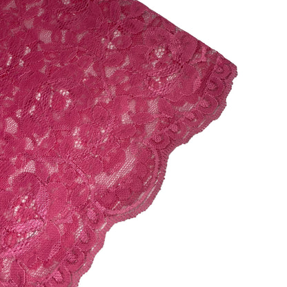 Floral Corded Lace with Scalloped Edges - Pink