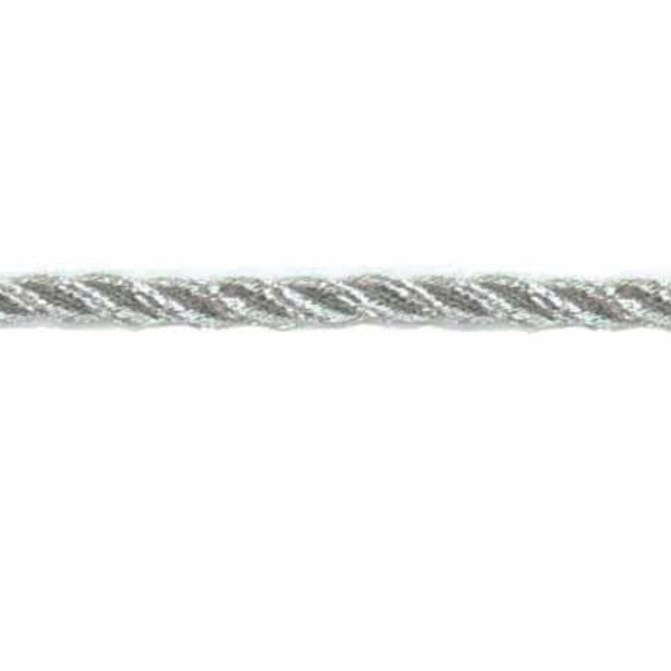 Metallic Twisted Cord - 6mm - Silver