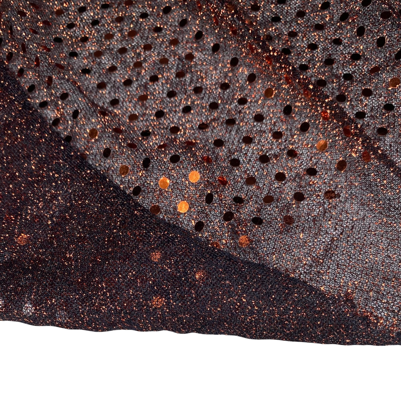 Faux Sequin Shiny Confetti Dot Knit - 45” - Copper