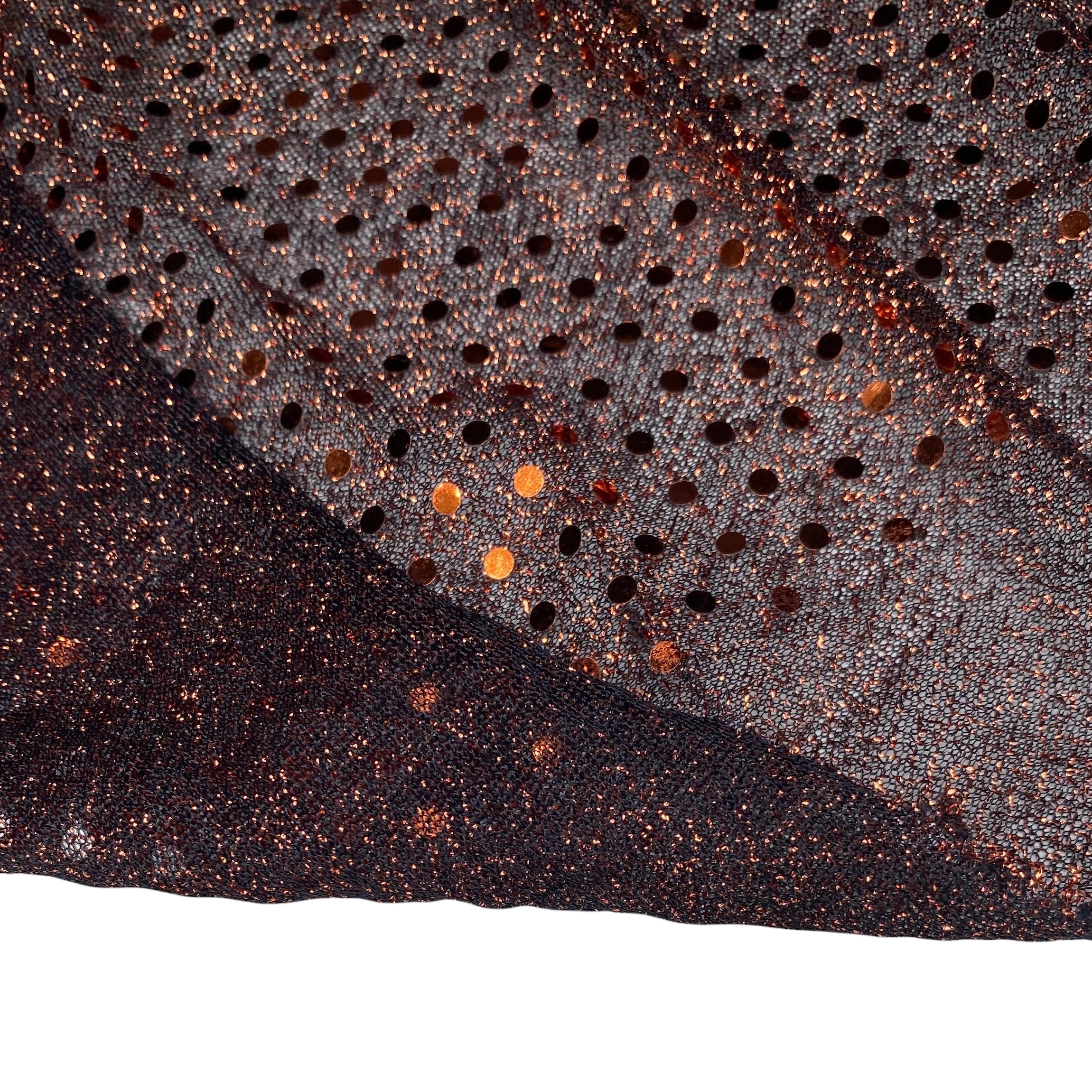 Faux Sequin Shiny Confetti Dot Knit - 45” - Copper