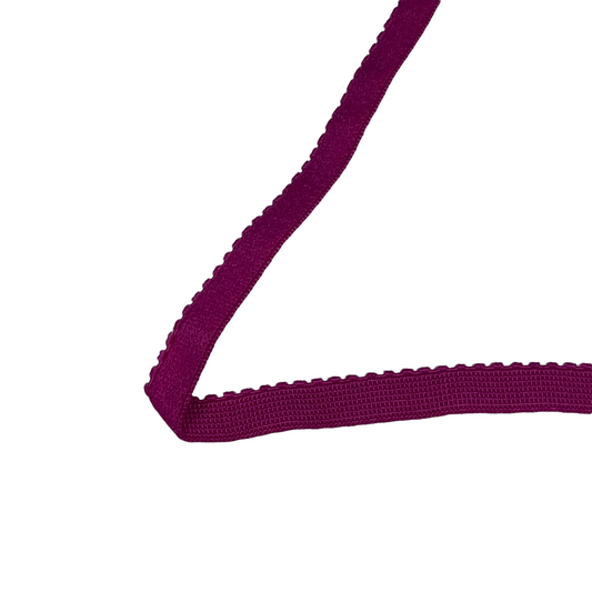 Picot Edge Decorative Elastic - Soft Back - 10mm - By the Yard - Magenta