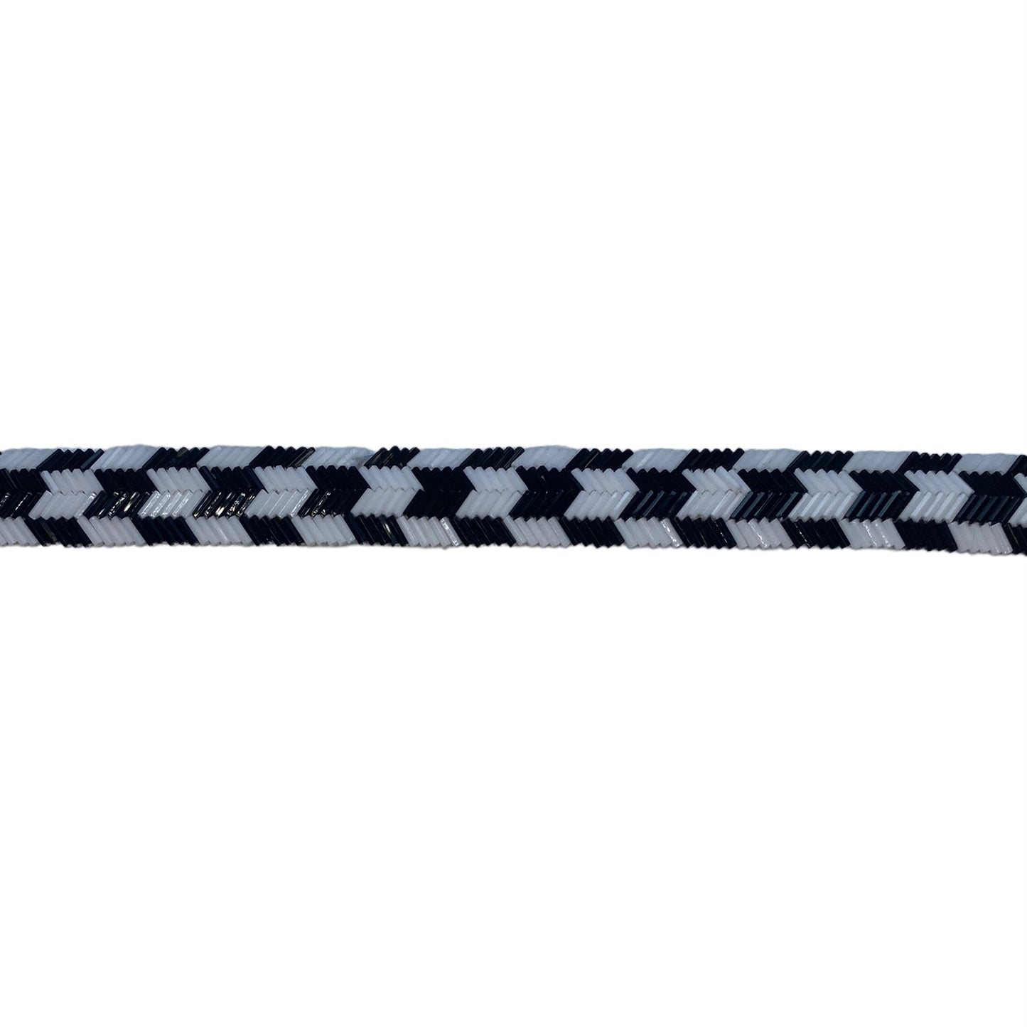 Beaded Trim - Black/White - Remnant