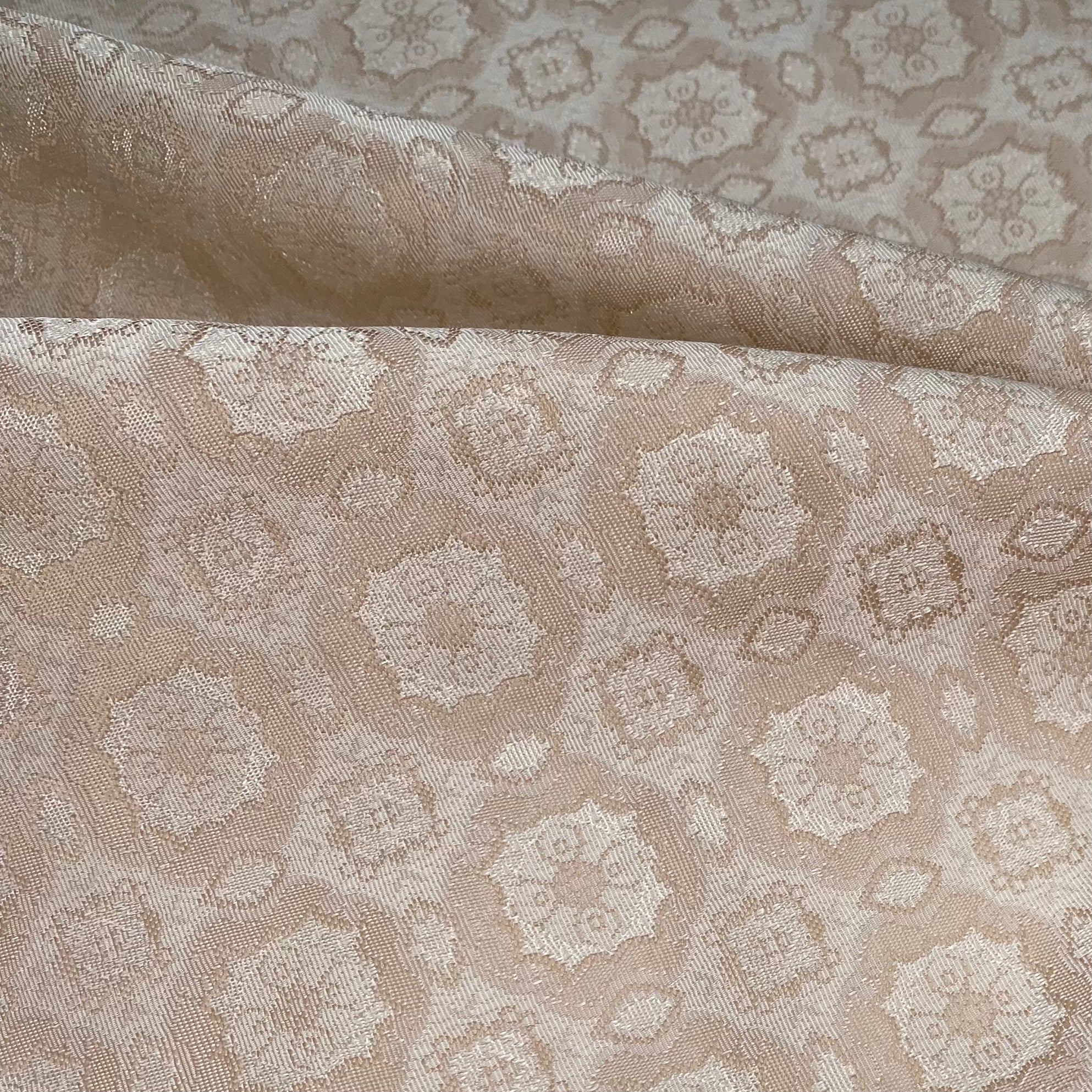Polyester Satin Brocade - Beige/Ivory