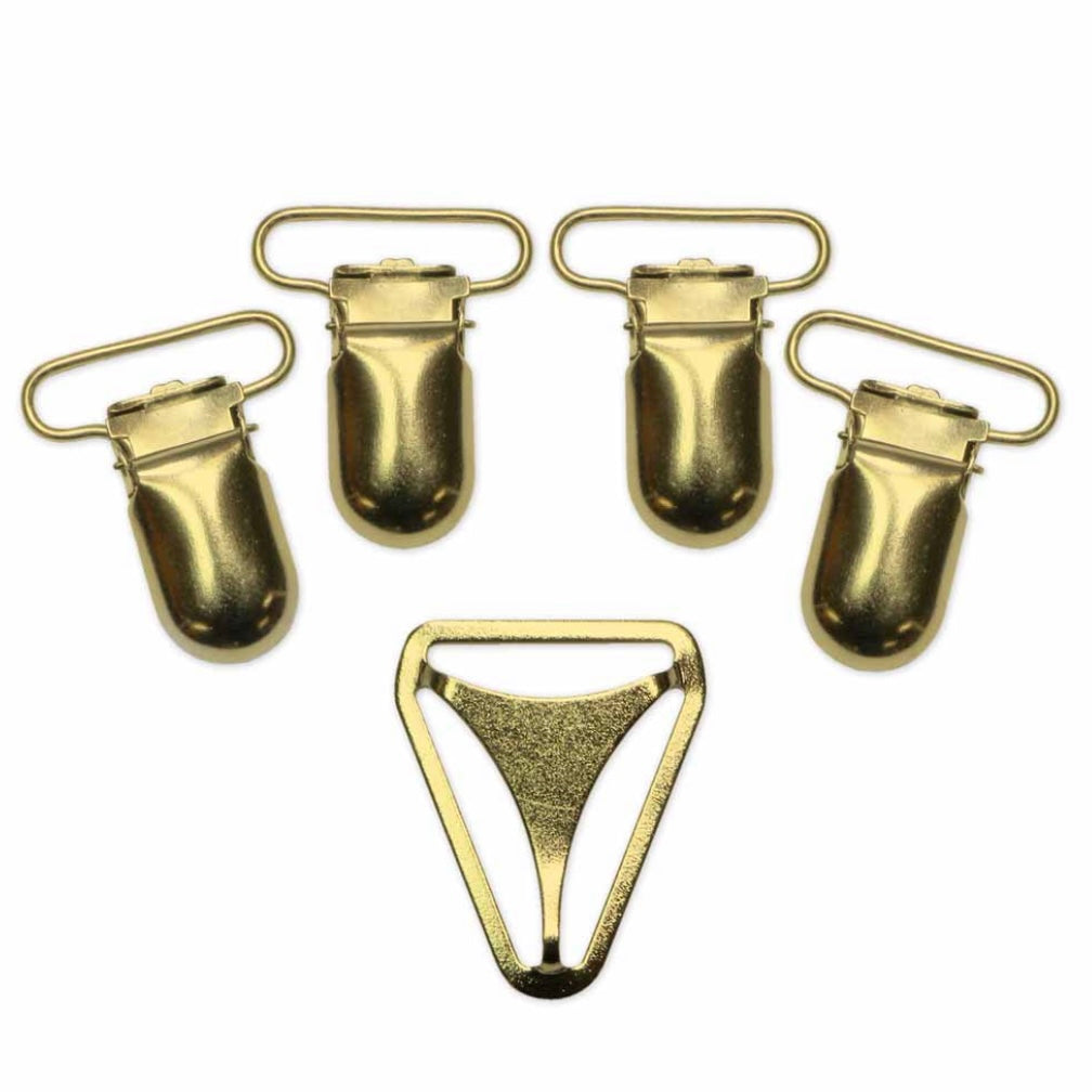 Suspender Set - 25mm (1”) - Gold - 5pcs