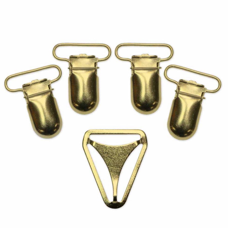 Suspender Set - 25mm (1”) - Gold - 5pcs