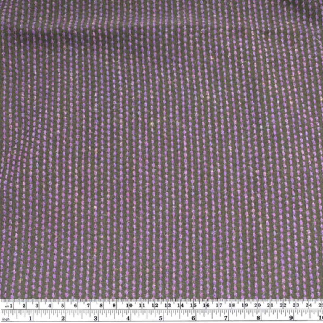 Woven Cotton/Wool Coating - Black/Purple