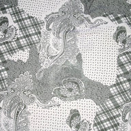 Paisley Printed Crinkled Polyester Chiffon - Pink/Black