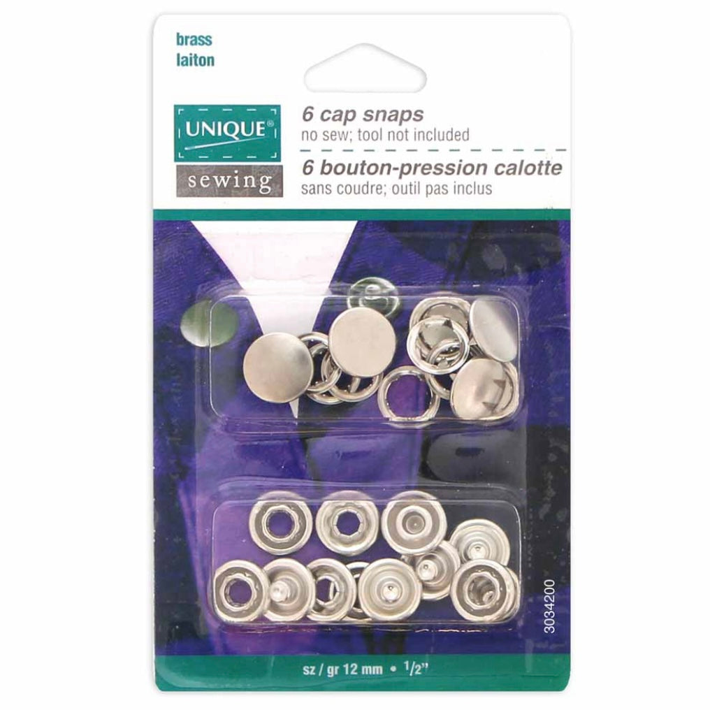 Cap Snaps - 11.5mm (1/2″) - Black - 6 Sets