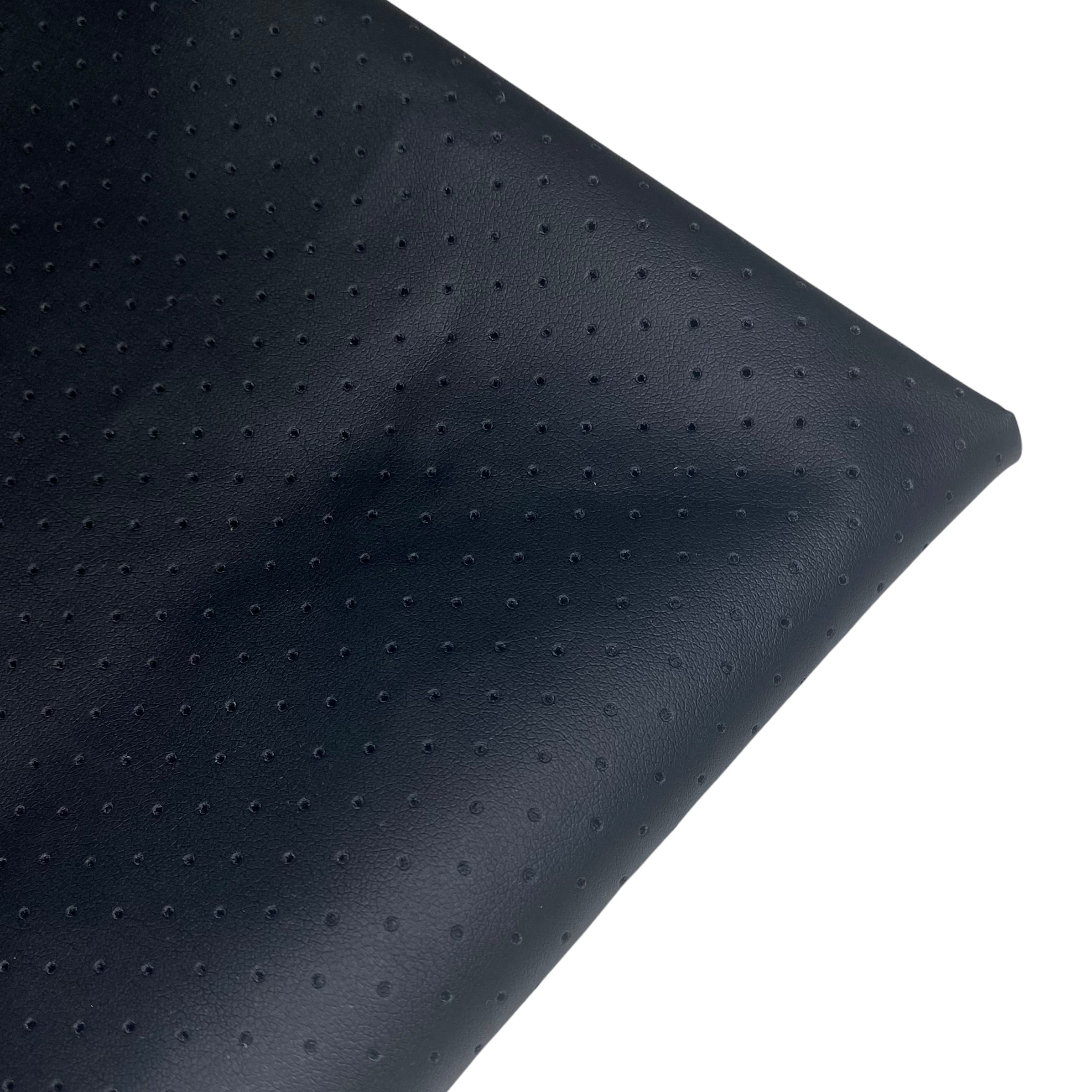 Perforated Stretch Faux Leather - 56” - Black