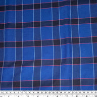 Plaid Wool Blend - Blue/Black/Red/White