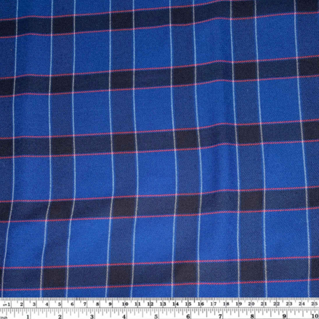 Plaid Wool Blend - Blue/Black/Red/White