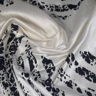 Striped Silk Shantung - White/Black