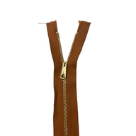 Regular Metal Zipper - 20” - Rust Orange/Gold/Silver