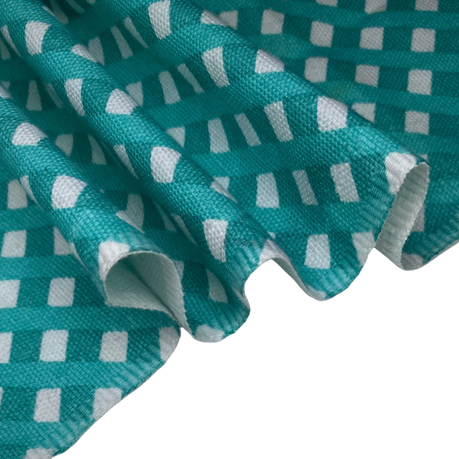 Printed Cotton Canvas - Teal/White
