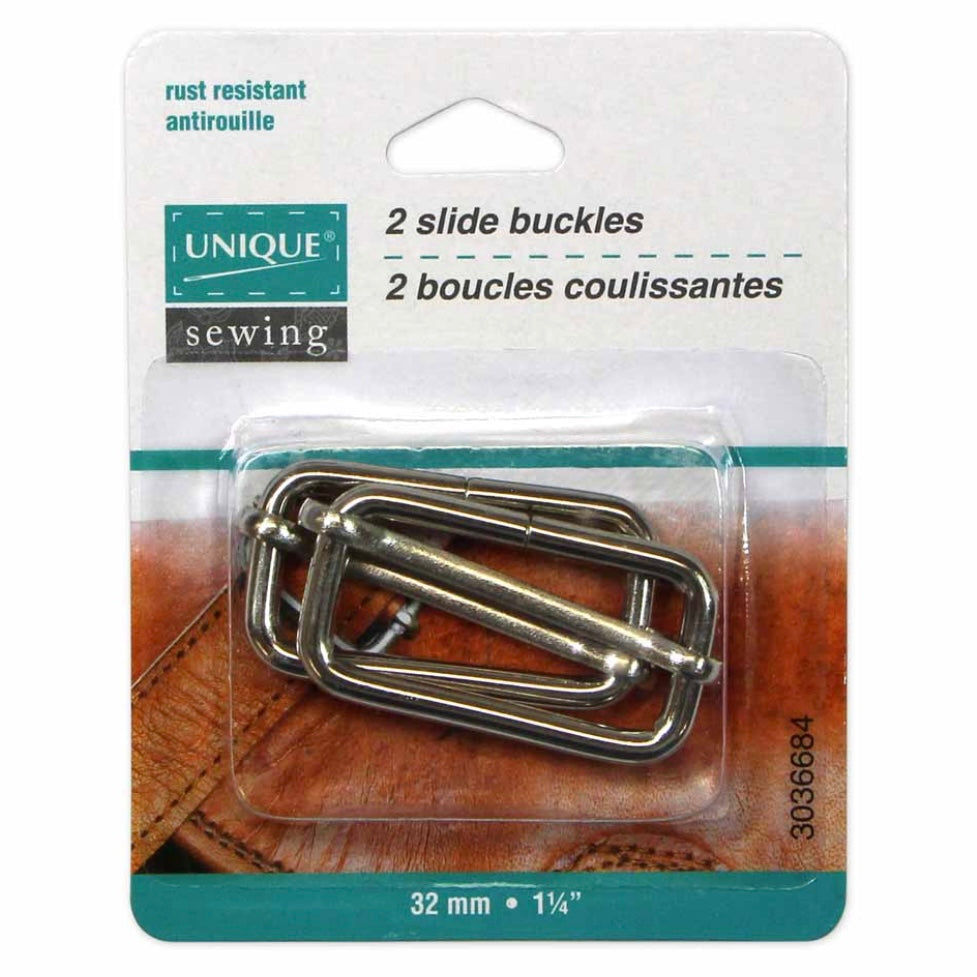 Metal Slide Buckle - 32mm (1 1/4″) - Gold  - 2 pcs